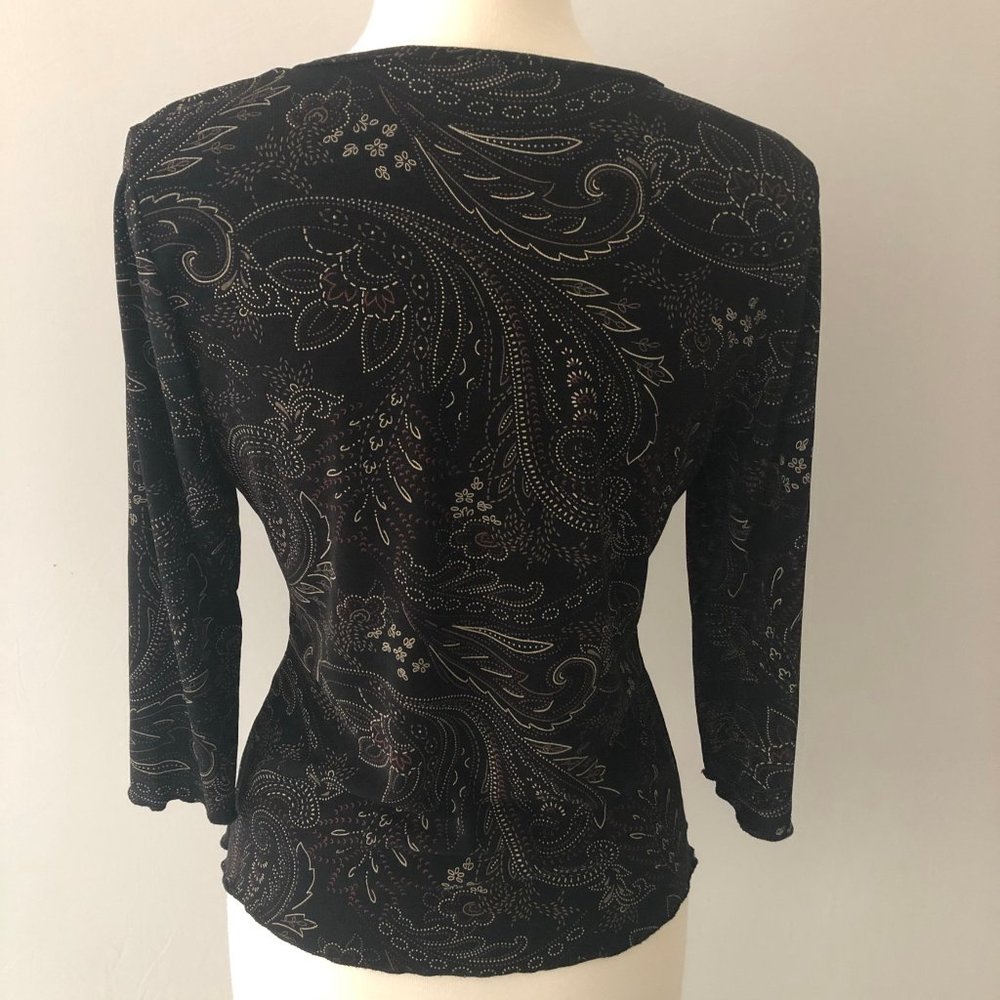 Black Patterned Blouse - Picture 5 of 7